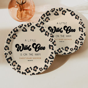 Plato De Papel Leopard Cheetah Print Wild One Baby Shower
