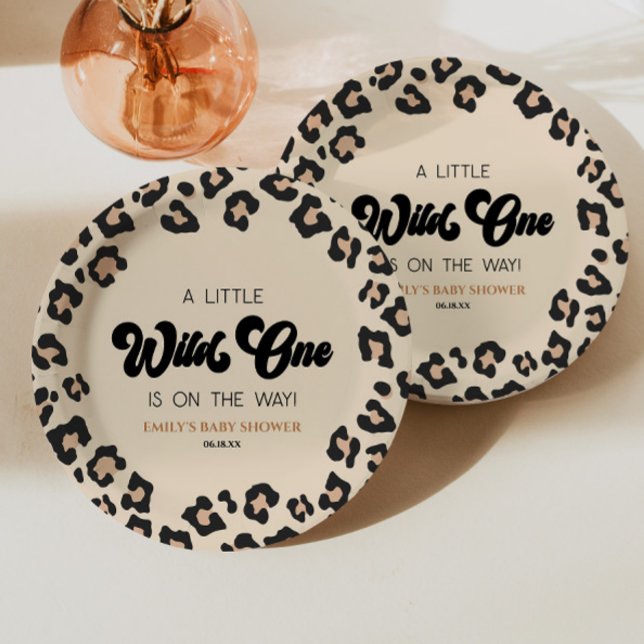 Plato De Papel Leopard Cheetah Print Wild One Baby Shower (Subido por el creador)