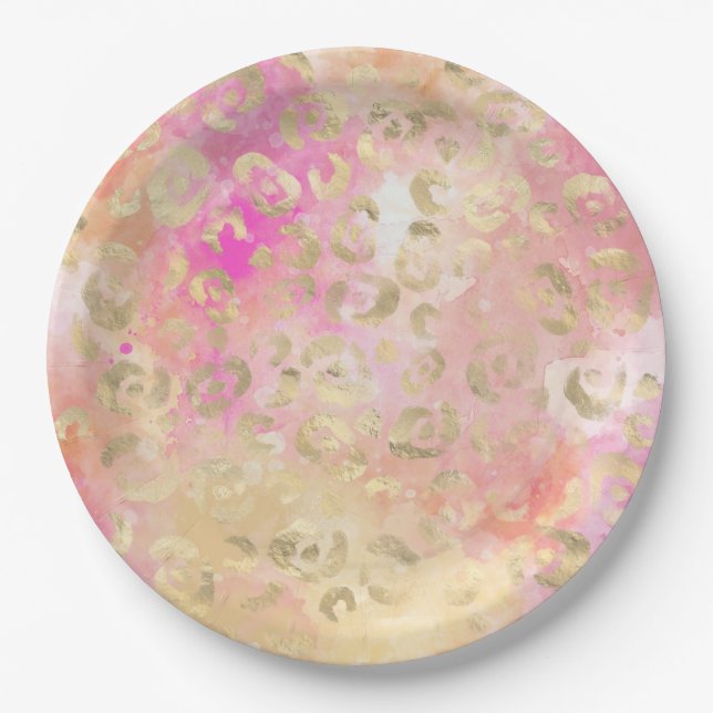 Plato De Papel Leopard Paint Series Design 5 (Anverso)