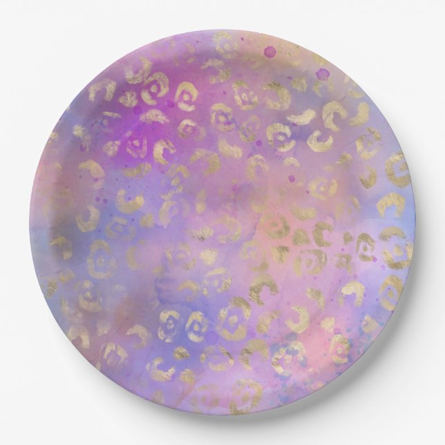 Plato De Papel Leopard Paint Series Design 8 (Anverso)