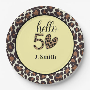 Plato De Papel Leopard Print 50th Birthday Paper Plates - Persona