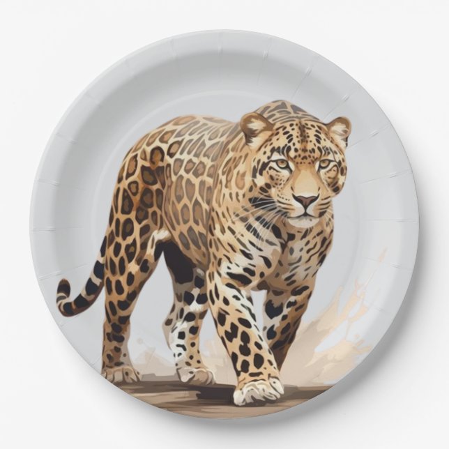 Plato De Papel Leopardo (Anverso)