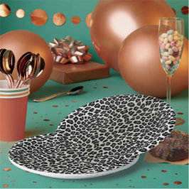 Plato De Papel Leopardo de la nieve