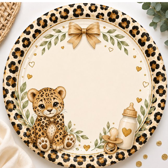 Plato De Papel Leopardo para Baby Shower (Subido por el creador)