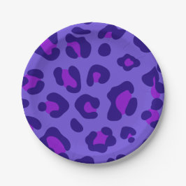 Plato De Papel "Leopardo púrpura eléctrico"