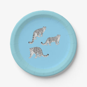 Plato De Papel Leopardos de las Nieves