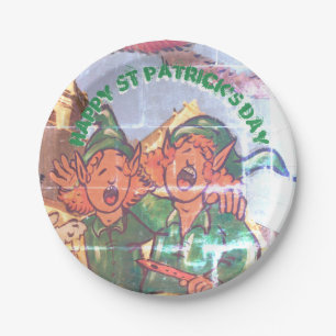 Plato De Papel Leprechauns Decorada Ventana St Patrick Plat De Pa