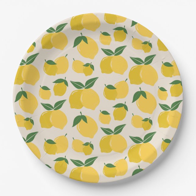 Plato De Papel Les Citrons 01 Lemones Retro Lemon Resumen (Anverso)