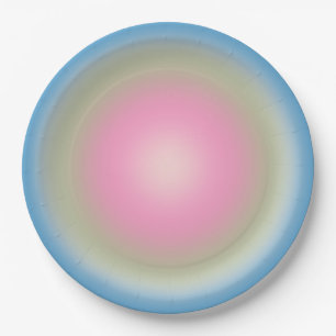 Plato De Papel Les Couleurs 02 Blue Vintage Gradient Aura