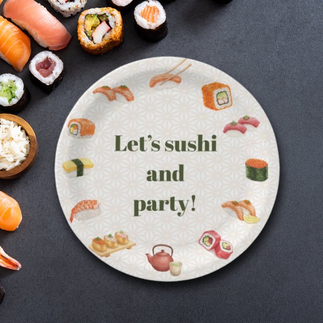 Plato De Papel Let’s sushi and party!  (Subido por el creador)
