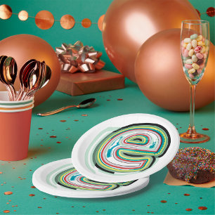 Plato De Papel Letra abstracta color E