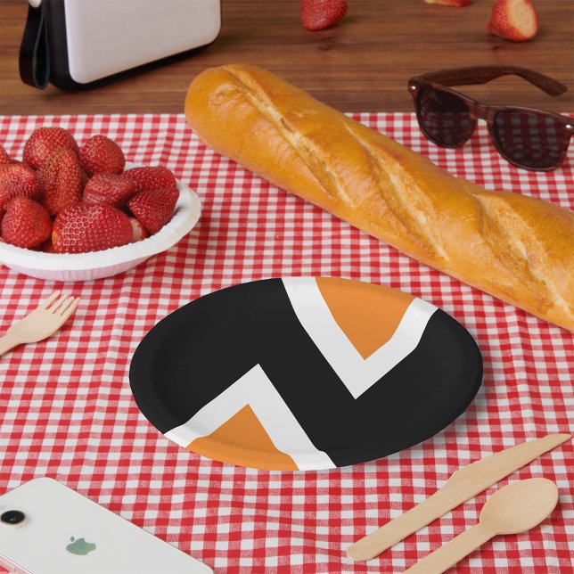 Plato De Papel Letra naranja Y Negra N Placas De Papel (Subido por el creador)