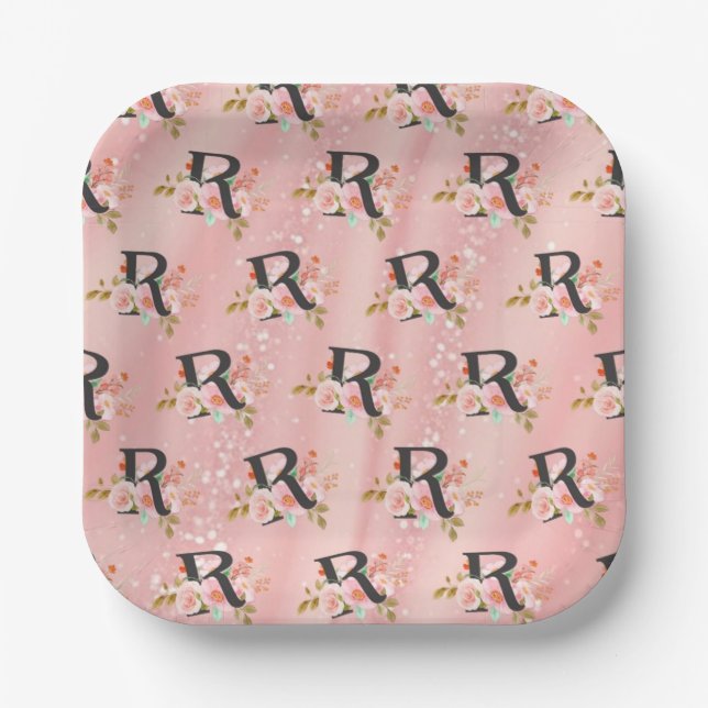 Plato De Papel Letra R (Anverso)