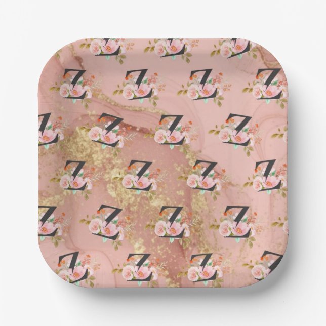 Plato De Papel Letra Z (Anverso)