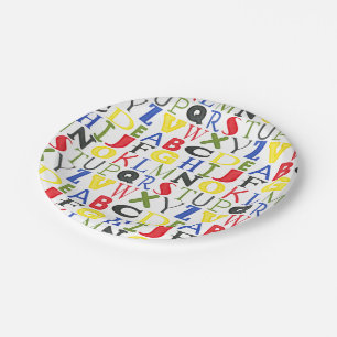 Plato De Papel Letras brillantemente coloreadas de Megan Meagher