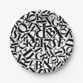 Plato De Papel Letras de alfabeto