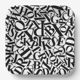 Plato De Papel Letras de alfabeto