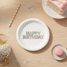 Letras de Fieltro Pastel Cumpleaños Feliz