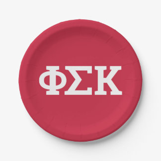 Plato De Papel Letras de Phi Sigma Kappa