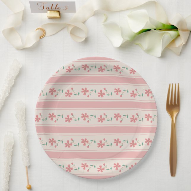 Plato De Papel Letrero de ducha de bebé con Lettering a mano de F (Boda)