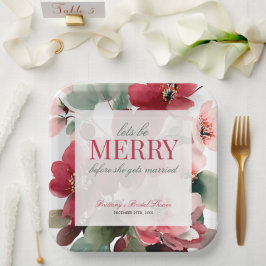 Plato De Papel Let's Be Merry Christmas Bridal Shower