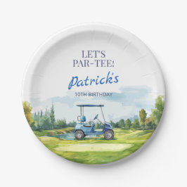 Plato De Papel Let's Par-Tee Golf Any Age Birthday