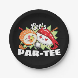 Plato De Papel Lets Par Tee Golf Pun - Fiesta de golf