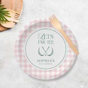 Plato De Papel Let's Par-Tee Preppy Golf Chica Baby Shower