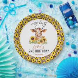 Plato De Papel Let's Party Till the Cows Come Home 2nd Birthday