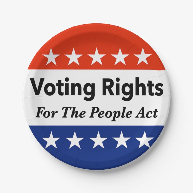 Plato De Papel Ley de derechos de voto para el pueblo (Anverso)