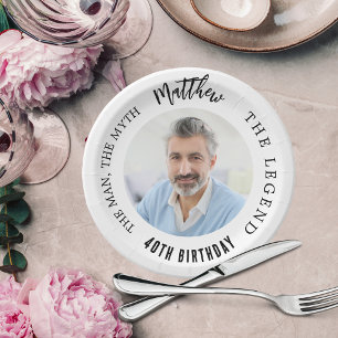 Plato De Papel Leyenda del mito del fotógrafo blanco de cumpleaño