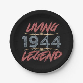 Plato De Papel Leyenda Viva 1944 80º cumpleaños