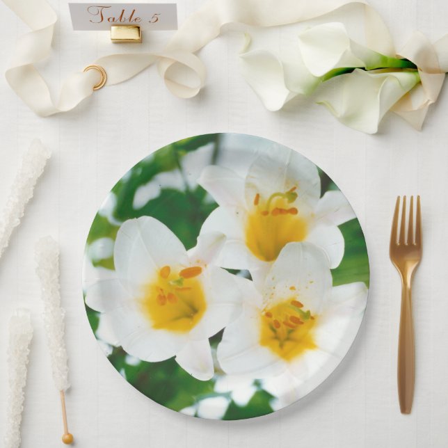 Plato De Papel Leyendas blancas - Símbolo de amor (Boda)