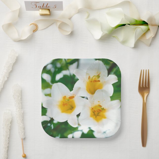 Plato De Papel Leyendas blancas - Símbolo de amor (Boda)