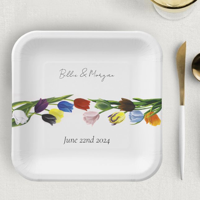 Plato De Papel LGBTQ más Tulips Flowers (Subido por el creador)