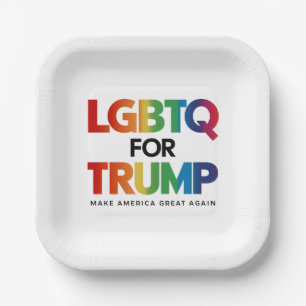 PLATO DE PAPEL LGBTQ POR TRUMP GAY LESBIANA POR TRUMP 2024 