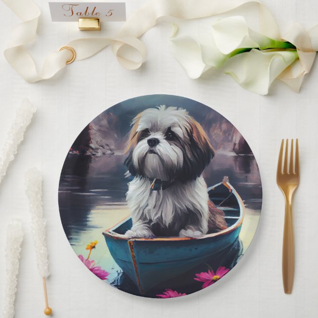 Plato De Papel Lhasa Apso en un remo: Una aventura escénica (Boda)