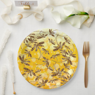 Plato De Papel Libélula Sol