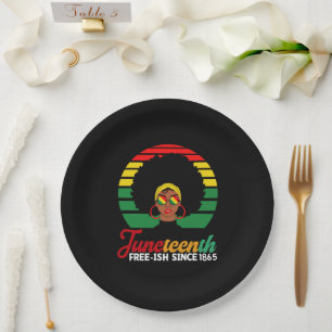 Plato De Papel Libertad Negra Gratis desde 1865 Juneteenth