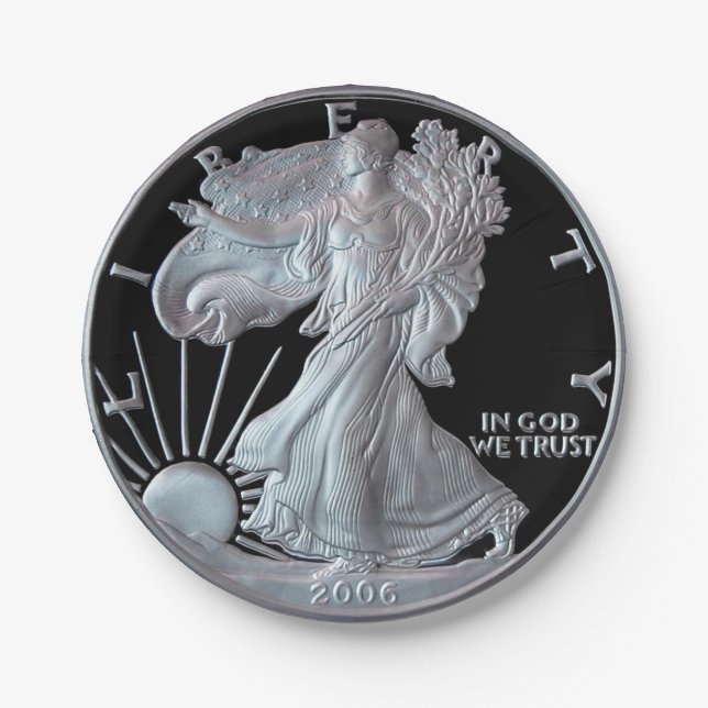 Plato De Papel Liberty Silver Dollar Head 2006 (Anverso)