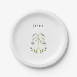 Plato De Papel Libra Rosa, zodiaco, signo zodiacal