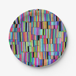 Plato De Papel Librería de colores modernos de mediados del sigl