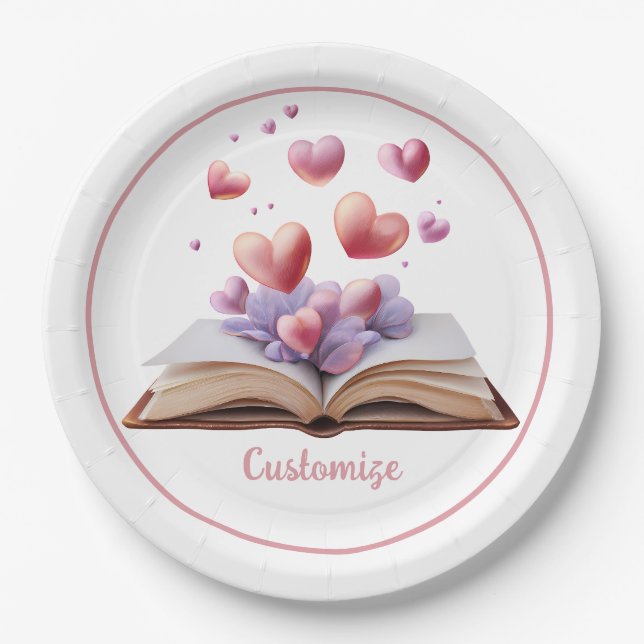 Plato De Papel Libro De Corazones   (Anverso)
