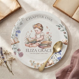 Plato De Papel Libro de Cuentos del Capítulo Uno Cumpleaños Perso