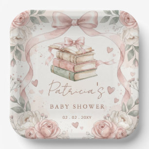 Plato De Papel Libro de historias neutrales para baby shower