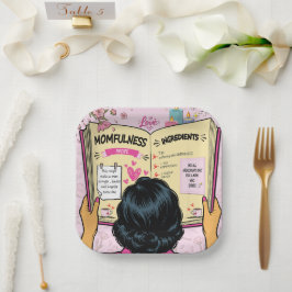 Plato De Papel Libro de Recetas de Momfulness Arte Cómic Adorable
