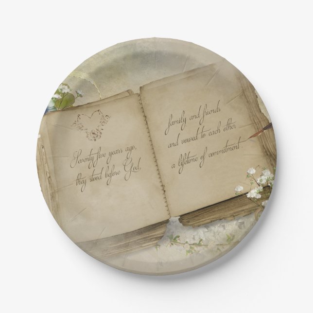 Plato De Papel Libro del 75° Aniversario (Anverso)