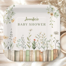 Libros de flores silvestres Baby Shower neutral en