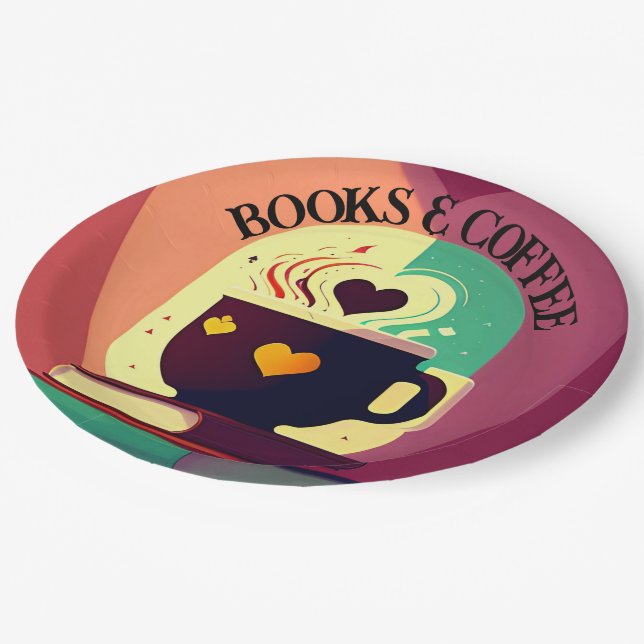 Plato De Papel Libros Y Café (Angular)