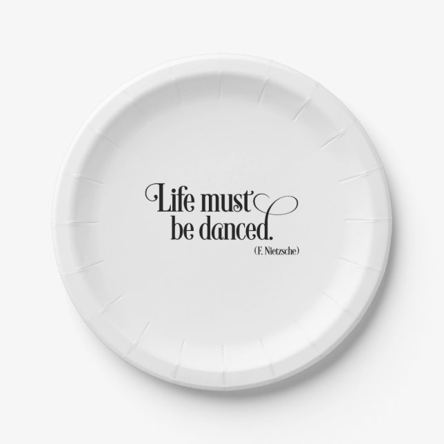 Plato De Papel Life must be danced (Anverso)